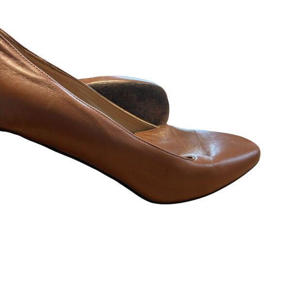 Dear Frances Chunky Loafer Heels 38 Tan Leather - Picture 6 of 6